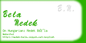 bela medek business card